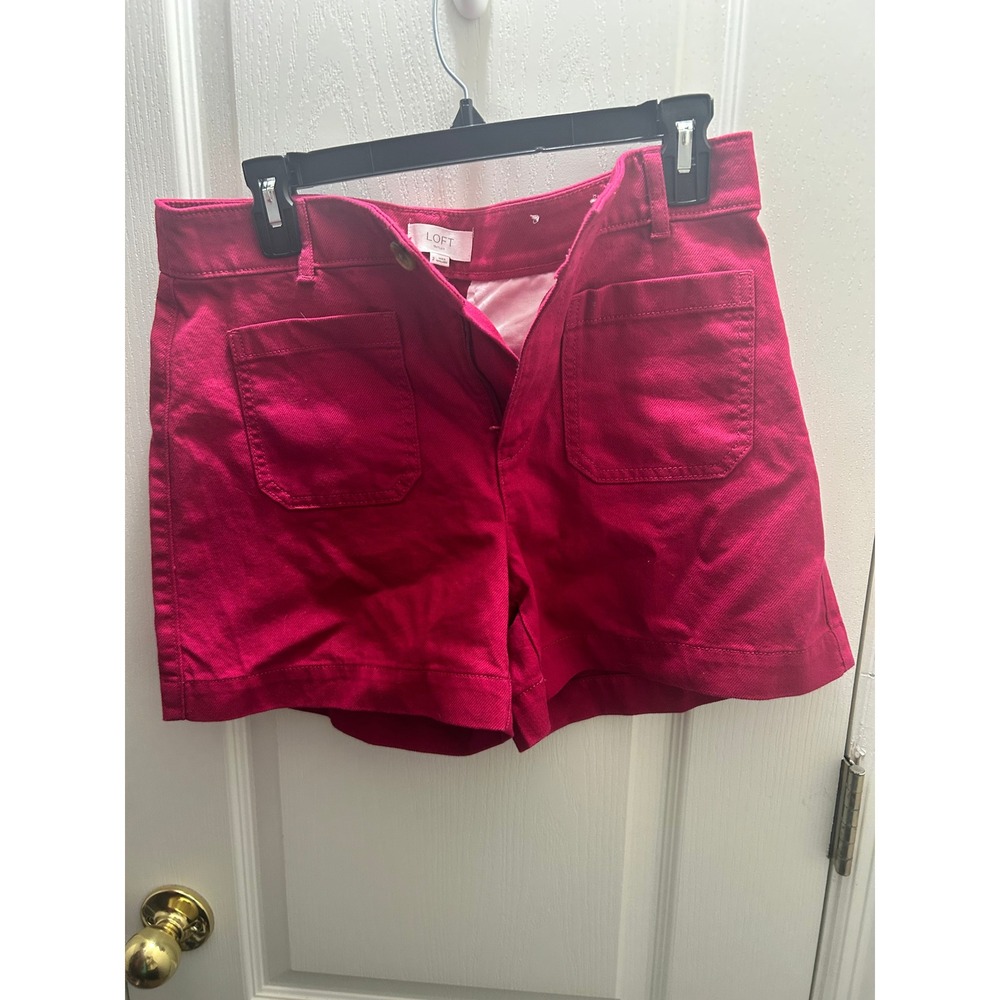 LOFT Outlet Shorts Size 2 Pink High Rise Utility Cotton Chino Casual